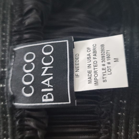 Black crepe maxi skirt with sequins detail elastic waistband medium. COCO BIANCO - Picture 6 of 7